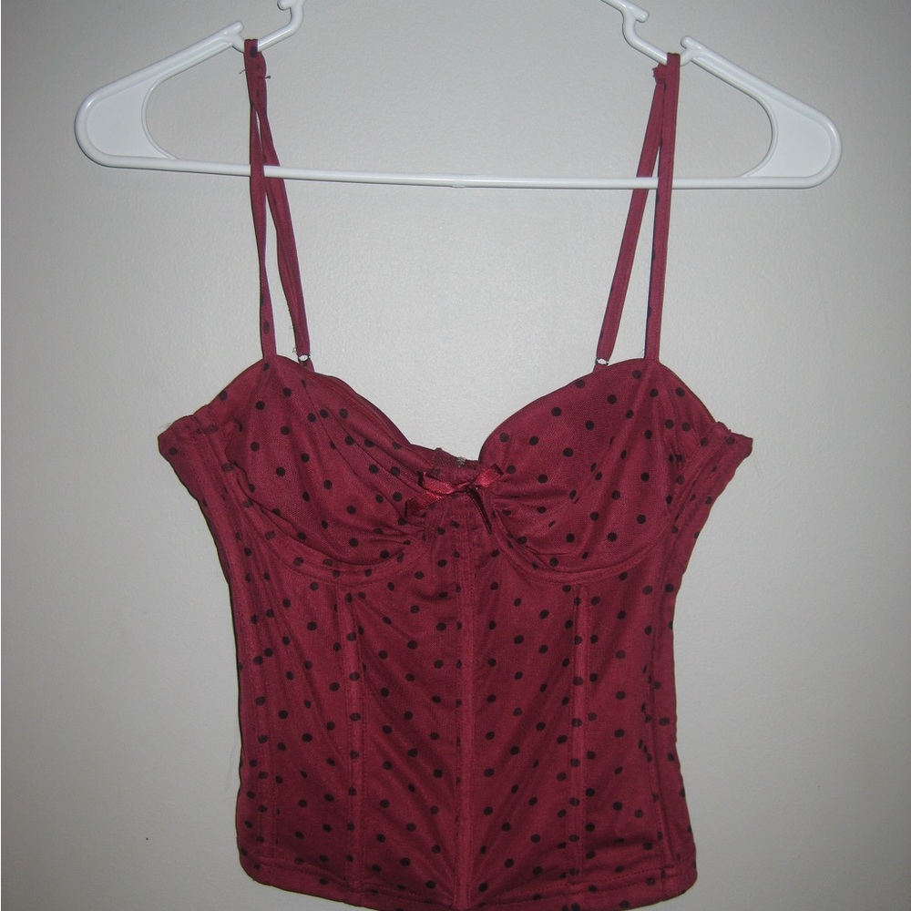 Red Polka Dot Bustier Top - Unbranded